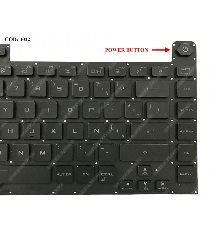 TECLADO ASUS ROG Strix G512 G512L G512LU G512LI G512LV G512LW G531G G531GU G531GT BK PWR-KEY BL RGB V.2 INTER. LA ORIG