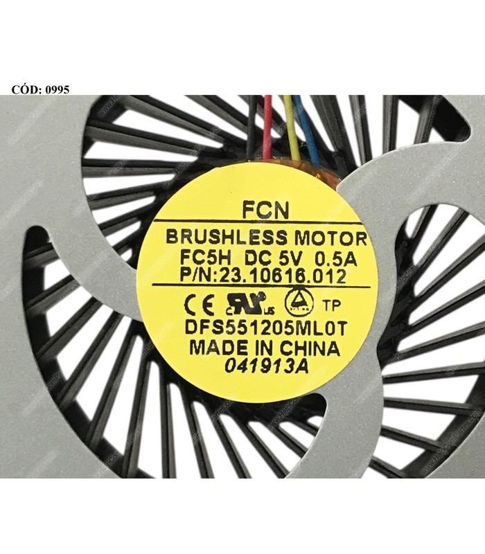 VENTI. HP PROBOOK 4540S 4545S 4740S 4745S SERIES DFS551205ML0T- 683484-001 23.10616.12 4PIN  ORIG.