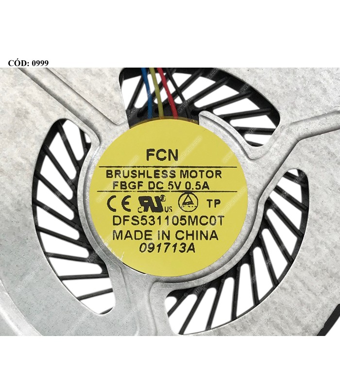 VENTI. HP PAV SLEEKBOOK 14-B 14T-B 14Z-B 14-C 15-B 15T-B 15Z-B SERIES DFS531105MC0T-FBGF 697914-001 4PIN ORIG.