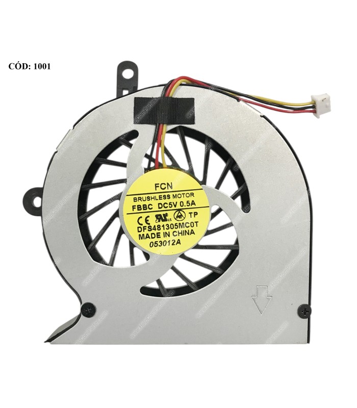 VENTI. TOSHIBA SATELLITE  L830 10F  10X  L830-114 116 118 SERIES  DFS481305MC0T 3PIN ORIG.