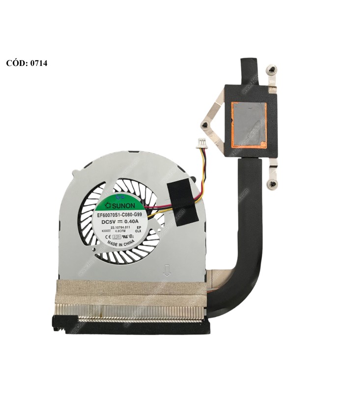 DISIPADOR DELL INSP. 14R 5421 3421 3437 3442 3518 3541 3542 SERIES + FAN 0W29R5 3PIN ORIG.