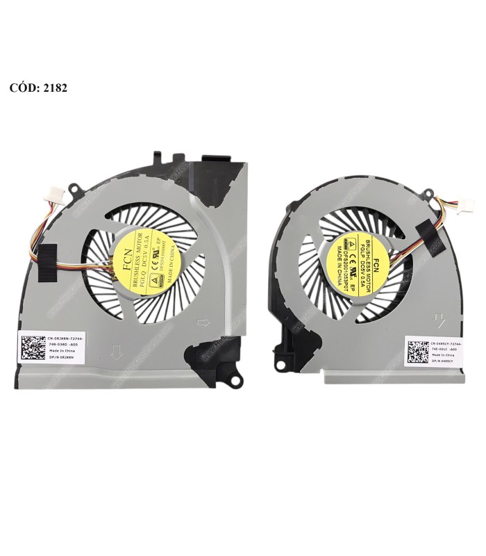 VENTI. DELL INSPIRON 15 7000 15-5576 5577 7000 7557 7559 SERIES R/L 04X5CY 0RJX6N 4PIN ORIG.