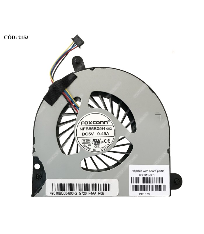 VENTI. HP PROKBOOK 6560B 6565B 6570B 8560P 8570P 8560W SERIES 686311-001 4PIN ORIG.