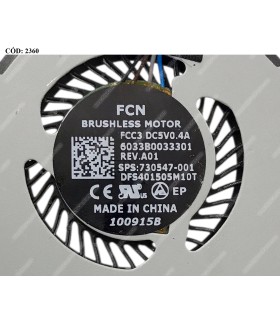 VENTI. HP ELITEBOOK 720 725 825 820 G1 820 G2 4PIN 730547-001 ORIG.