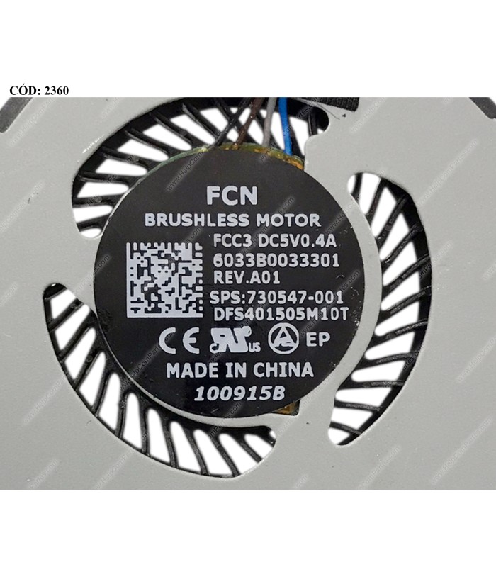 VENTI. HP ELITEBOOK 720 725 825 820 G1 820 G2 4PIN 730547-001 ORIG.