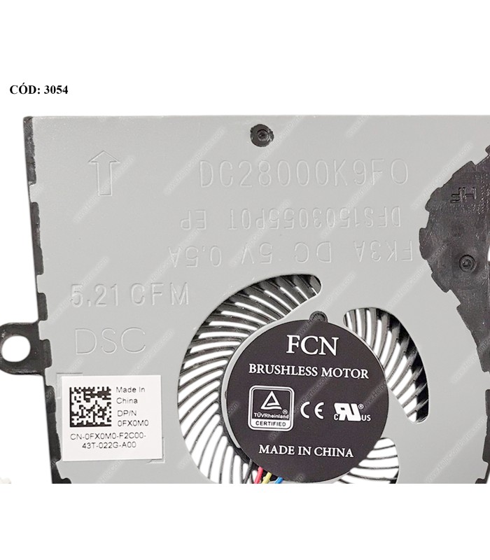 VENTI. DELL INSPIRON 15 3000 3580 3581 3582 3583 3585 LATITUDE 3590 L3590 E3590 SERIES 0NPFW6 4PIN ORIG.