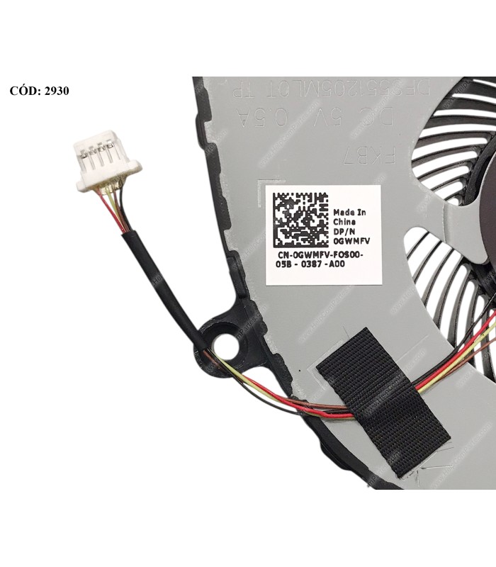 VENTI. DELL INSPIRON GAME G5 15 5587 G3 G3-3579 3779 GPU SRIES  (LADO DERECHO) 0GWMFV 4PIN ORIG.
