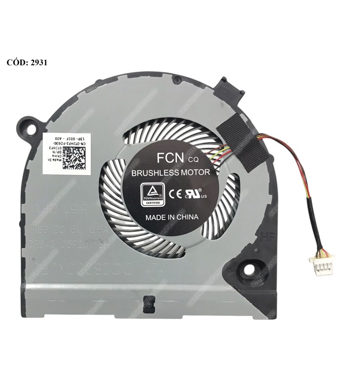 VENTI. DELL INSPIRON GAME G5 15 5587 G3 G3-3579 3779 CPU SERIES (LADO IZQUIERDO) 0TJHF2 4PIN ORIG.