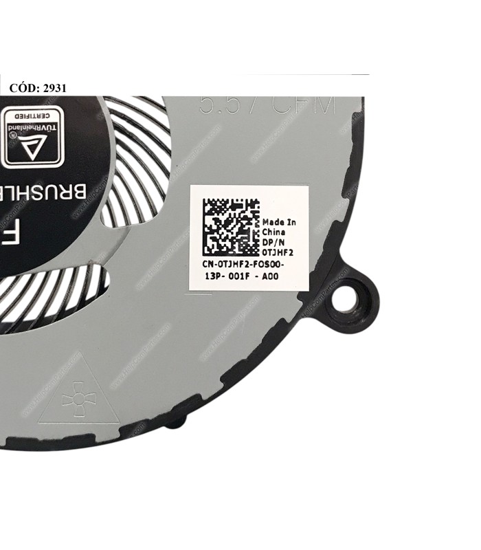 VENTI. DELL INSPIRON GAME G5 15 5587 G3 G3-3579 3779 CPU SERIES (LADO IZQUIERDO) 0TJHF2 4PIN ORIG.