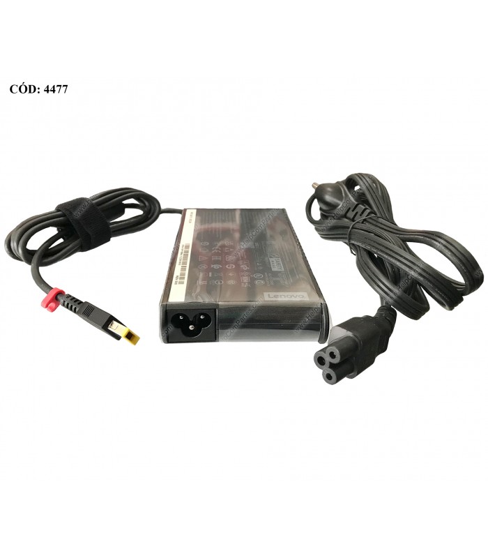 CARGADOR LENOVO 20.0V---8.5A 170W 100V-240V 50-60Hz US 3PRONG USB SQUARE SLIM YL TIP 02DL138 P.F ORIG.