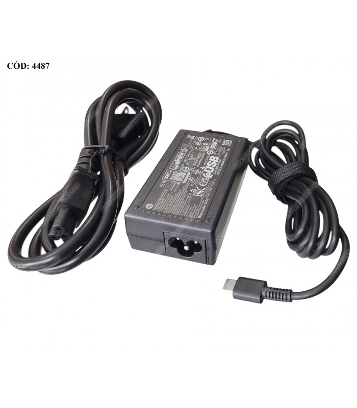CARGADOR HP USB-C 65.0W 20.0V---3.25A /100V-240V US 3PRONG/5.0V---3.0A/9.0V---3.0A/12.0V---5.0A/15.0V---4.33A/ L65505-002 OEM