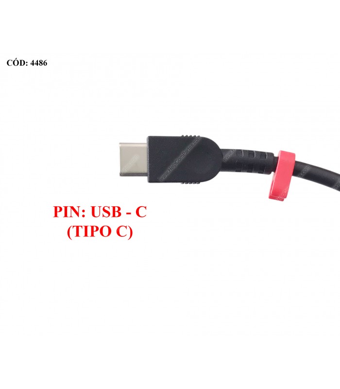 CARGADOR LENOVO USB-C 65W 20V---3.25A /15V---3A /9V---3A /5V---3A 100V-240V~ 50-60Hz US 3PRONG 02DL155 P.F ORIG.