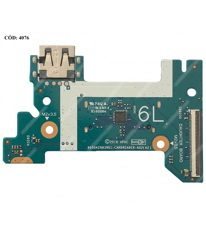 POWER BUTTON HP CARD READER BD W/USB-A / 14-CM 14-CK 14Q-CS 14T-CM 14Z-CM 240 245 246 G7 SERIES L23196-001 ORIG.