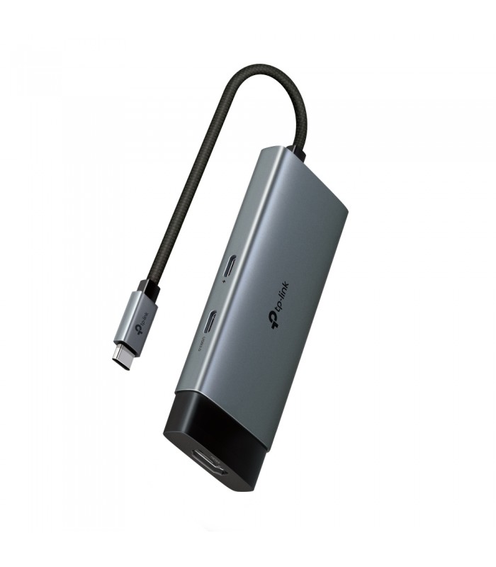 ADAPTADOR TP-LINK UH5020C 5-en-1 USB-C A 1X HDMI 4K /1X USB-C PD 100W /1X USB-C 5Gbps /2X USB-A 5Gbps/ 18cm / GRIS