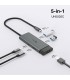 ADAPTADOR TP-LINK UH5020C 5-en-1 USB-C A 1X HDMI 4K /1X USB-C PD 100W /1X USB-C 5Gbps /2X USB-A 5Gbps/ 18cm / GRIS