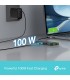 ADAPTADOR TP-LINK UH5020C 5-en-1 USB-C A 1X HDMI 4K /1X USB-C PD 100W /1X USB-C 5Gbps /2X USB-A 5Gbps/ 18cm / GRIS