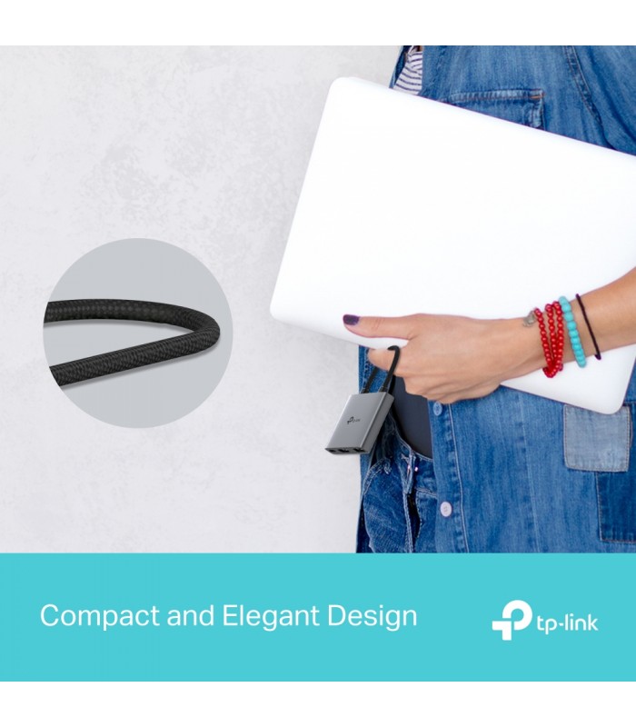ADAPTADOR TP-LINK UH3020C 3-en-1 USB-C A 1X HDMI 4K /1X USB-C PD 100W /1X USB-A 5Gbps/ 18cm / GRIS