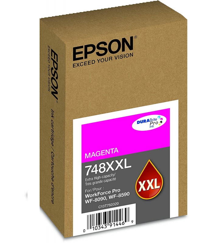 BOTELLA EPSON WORKFORCE PRO MAGENTA T748XXL320-AL WF-6090/6590 /XXL 7.000 PÁG