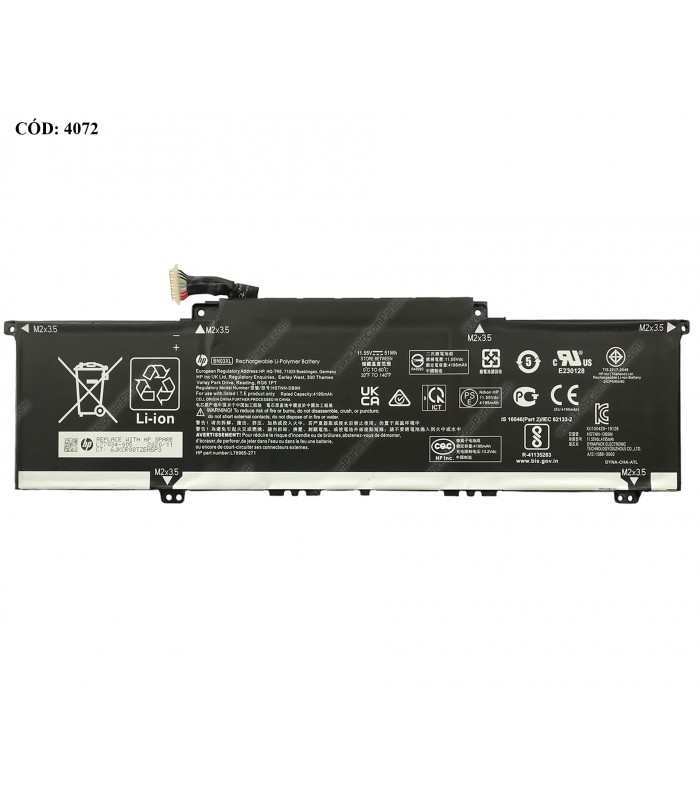 BATERIA HP 11.55V---51W 3C BN03XL/PAV 14-EH ENVY 13-BA 13T-BA 13-AY 13-BD 15T-ED 15Z-EE 15-ED 15-ES 15-EE SERIES L77034-005 ORIG