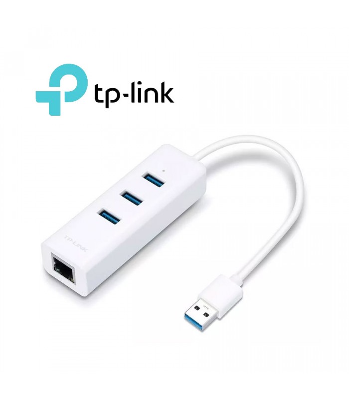 ADAPTADOR RED TP-LINK UE330 2-en-1 USB 3.0 A RJ45 GIGABIT + HUB USB-A 3.0 3XPUERTOS WH