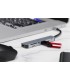 ADAPTADOR XTECH XTC-571 7-en-1 USB-C A /1X HDMI 4K /1X USB-C/2X USB-A /1X SD /1X TF/1X USB-C PD 60W/10.2Gbps/ 15cm / SILVER