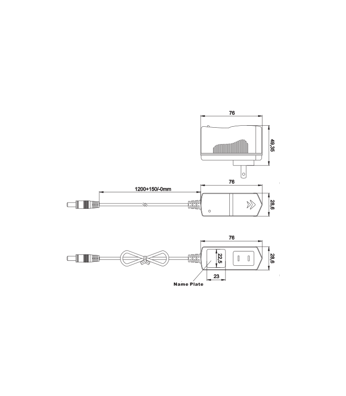 ADAPTADOR ENERGIA FOLKSAFE 12V---1A 5.5mm*2.1mm 100-240VAC~ 50-60Hz / NVR DVR CAMARAS/ KAS-12D1000-A