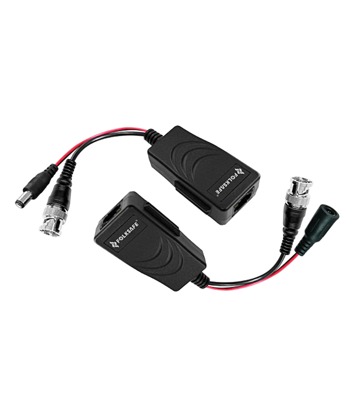 BALUN FOLKSAFE RJ45 A BNC HD-TVI/CVI/AHD/CVBS 3/4/5MP 4K / CCTV NVR DVR CAMARAS C.IP/ 12V/24V /CAT5e/6 440m / FS-HD4301VP