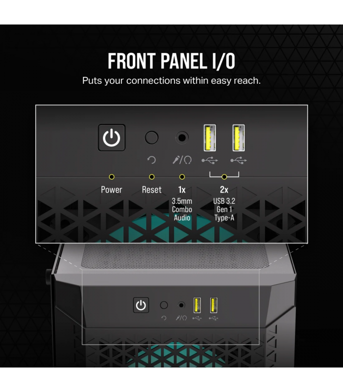 CASE CORSAIR CC-9011272-WW/480T RGB/ ITX/MATX/ATX/E-ATX /SW+RESET/2X USB 3.2/1X AUDIO IN-OUT/3X FAN 120mm/CRISTAL/GAMING/BK PC.