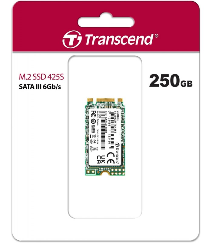 SSD TRANSCEND 425S 250GB M.2 B+M 2242 SATA III 6Gb/s PCIE GEN3 B+M Key/ 3D NAND SLC/ TBW 90 / 500-330MB/s RW TS250GMTS425S