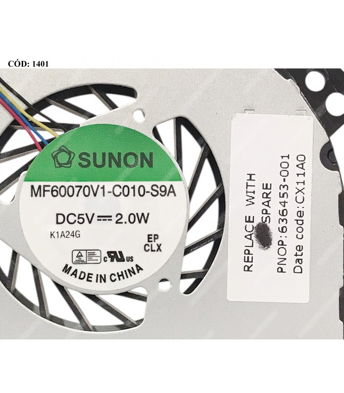 VENTI. HP PAV DM1-3000 DM1-3100 DM1-3200 DM1Z-3000 SERIES  636453-001 4PIN ORIG.