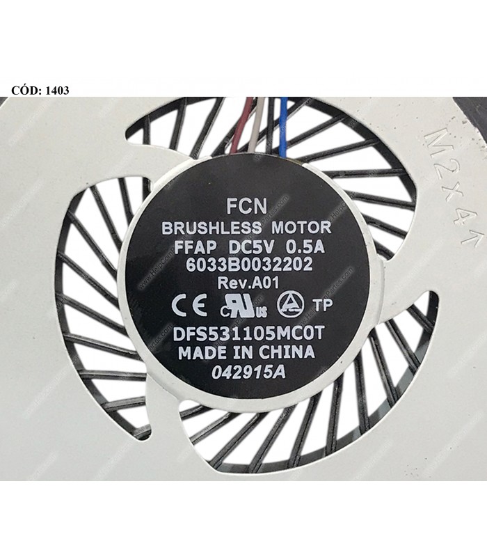 VENTI. TOSHIBA L950 L950D L955 L955D L50 L55 C950S S950D S955D SERIES V000300010 4PIN ORIG.