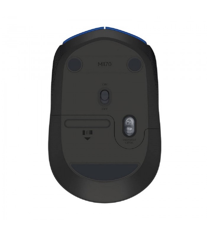 MOUSE LOGITECH M170 INALÁMBRICO AZUL/NEGRO / OPTICO/ USB-A /3BOTONES/1000DPI/12M BATT/10m/2D RUEDA/1XAAA/ 910-004800