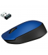 MOUSE LOGITECH M170 INALÁMBRICO AZUL/NEGRO / OPTICO/ USB-A /3BOTONES/1000DPI/12M BATT/10m/2D RUEDA/1XAAA/ 910-004800