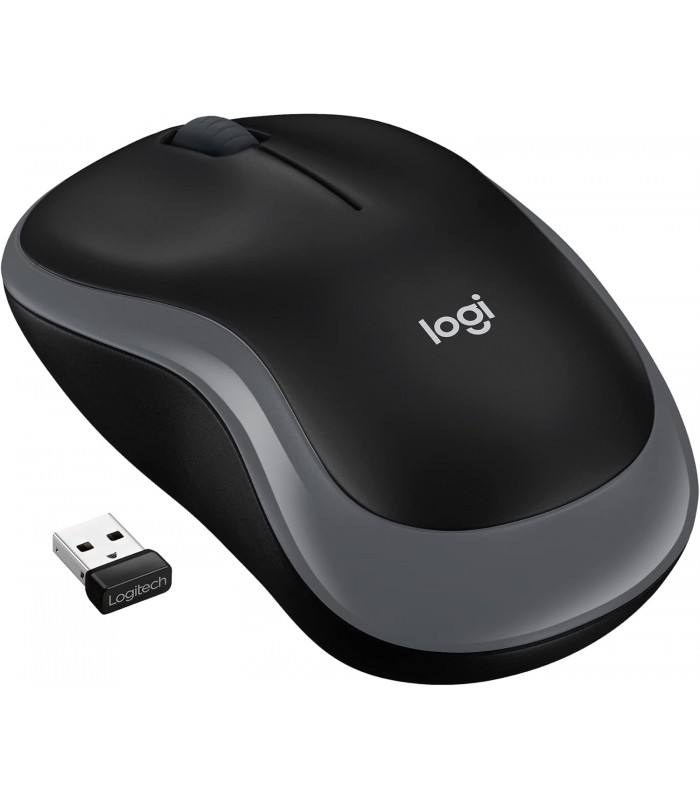MOUSE LOGITECH M185 INALÁMBRICO GRIS /OPTICO/USB-A/3BOTONES/1000DPI/12M BATT/10m/2D RUEDA MECANICO/1XAAA/ 910-002225