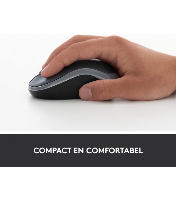 MOUSE LOGITECH M185 INALÁMBRICO GRIS /OPTICO/USB-A/3BOTONES/1000DPI/12M BATT/10m/2D RUEDA MECANICO/1XAAA/ 910-002225