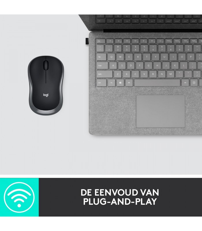 MOUSE LOGITECH M185 INALÁMBRICO GRIS /OPTICO/USB-A/3BOTONES/1000DPI/12M BATT/10m/2D RUEDA MECANICO/1XAAA/ 910-002225