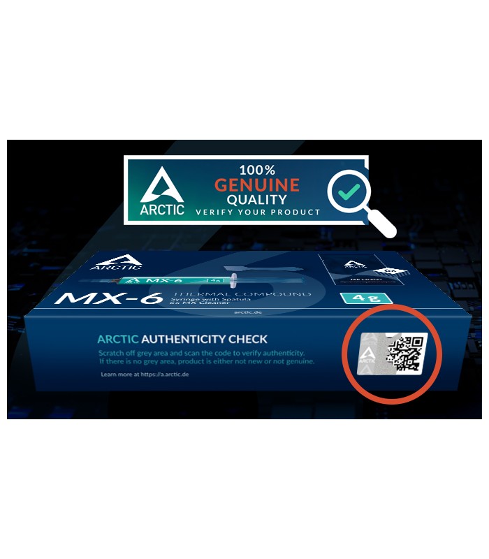 PASTA TERMICA ARCTIC MX-6 8G ULTIMATE PERFORMANCE /7.5kV/mm /DENS. 2.6g/cm3 TEMP.-50~150 /GRIS/ CPU/GPU/VIDEO CARD ORIG.