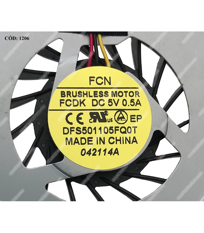 VENTI. TOSHIBA C40 C40-A C40D C40D-A C45-A C40T CL45-C SERIES 3PIN DFS501105FQ0T ORIG.