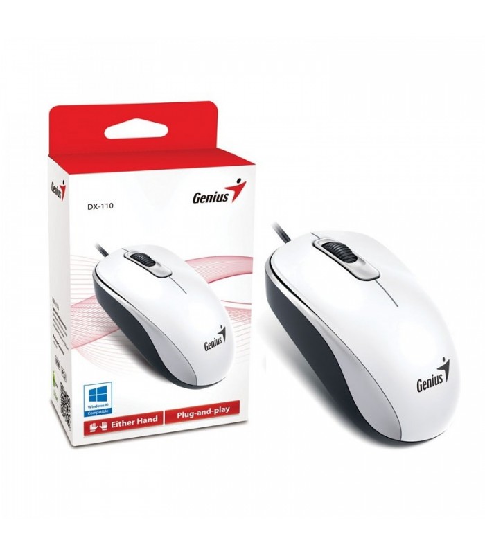 MOUSE GENIUS DX-110 G5 USB-A ALAMBRICO/BLANCO ELEGANTE/OPTICO/3BOTONES/1200DPI/ 1.5M PC