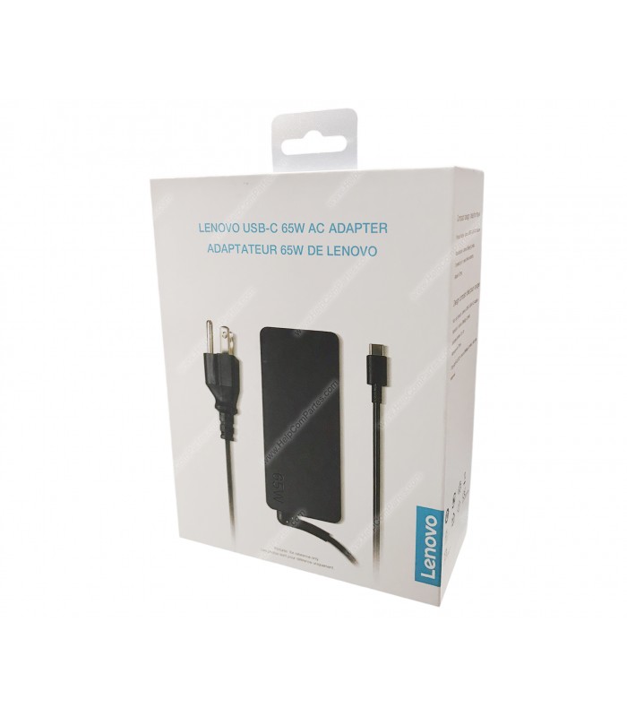 CARGADOR LENOVO USB-C 65.0W 20.0V---3.25A /15.0V---3.0A /9.0V---2.0A /5.0V---2.0A 10.0W 100V-240V~ 60HzUS 3PRONG 02DL124 ORIG
