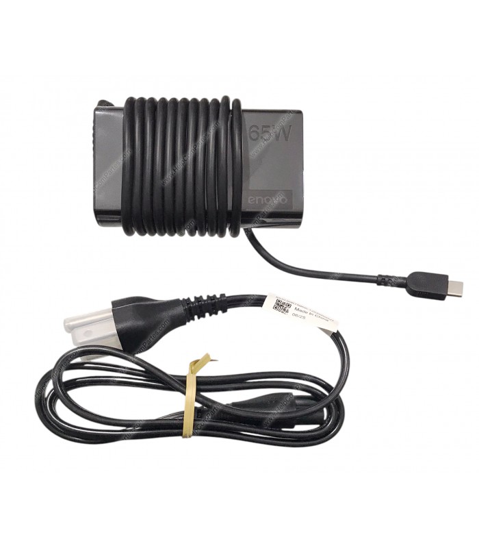 CARGADOR LENOVO USB-C 65.0W 20.0V---3.25A /15V---3A /9V---3A /5.0V---3.0A 15.0W 100V-240V~ 50-60Hz US 3PRONG 02DL155 ORIG.