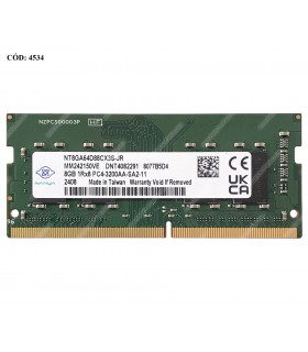 MEMORIA NANYA 8GB DDR4 3200MHZ SODIMM Non-ECC 1.2V CL22 260PIN NT8GA64D88CX3S-JR L83673-005 ORIG.