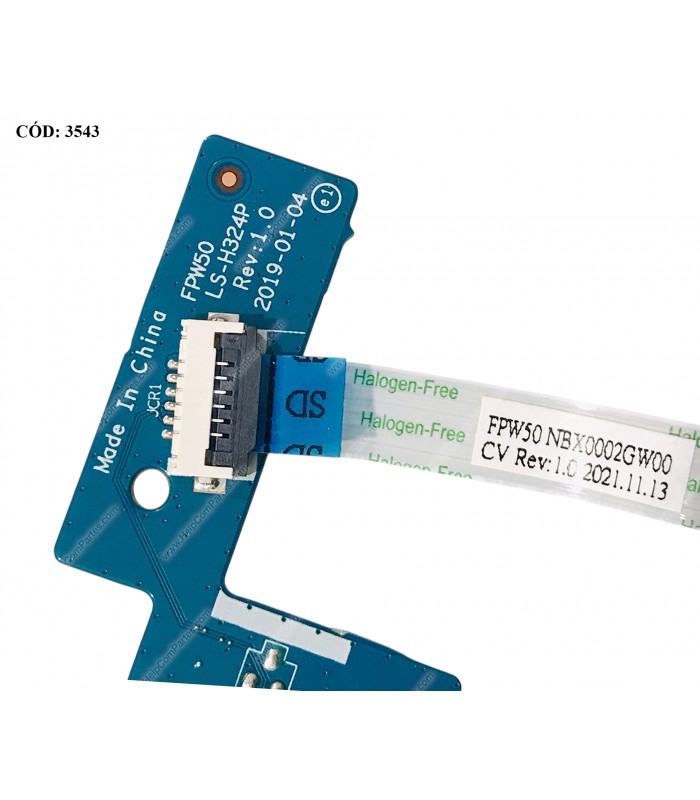 CARD READER BOARD W/CABLE HP 15-DWXXXX 15-GW 15T-DW 15Z-GW 15S-DU 15S-GU 15S-GY 15S-DW 250/255/256 G8 G9 SERIES L52030-001 ORIG.