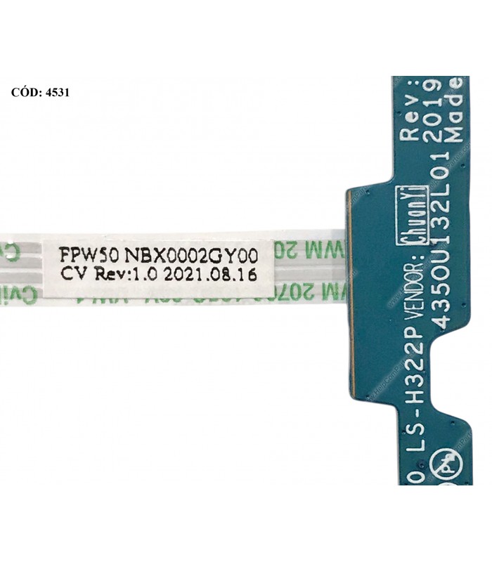 TOUCHPAD CLICK BD W/CABLE/ HP 15-DWXXXX 15-GW 15T-DW 15Z-GW 15S-DU 15S-GU 250/255/256 G8 G9 SERIES 4P 10.5CM L52029-001 ORIG.