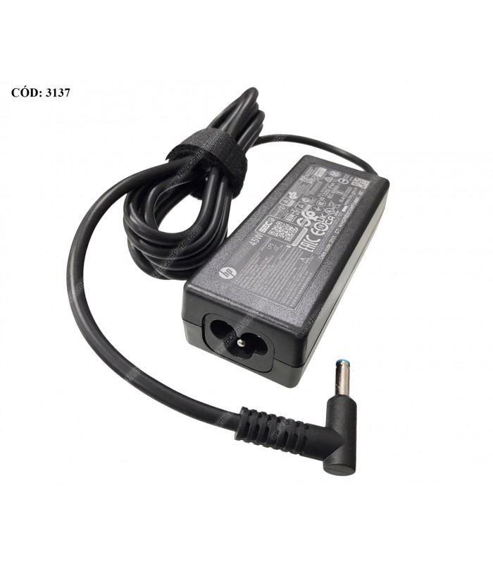 CARGADOR HP 19.5V---2.31A 45W PIN 4.5*3.0 100-240V~ 50-60Hz US 3PRONG PUNTA AZUL SIN CABLE DE PODER L25296-002 ORIG..