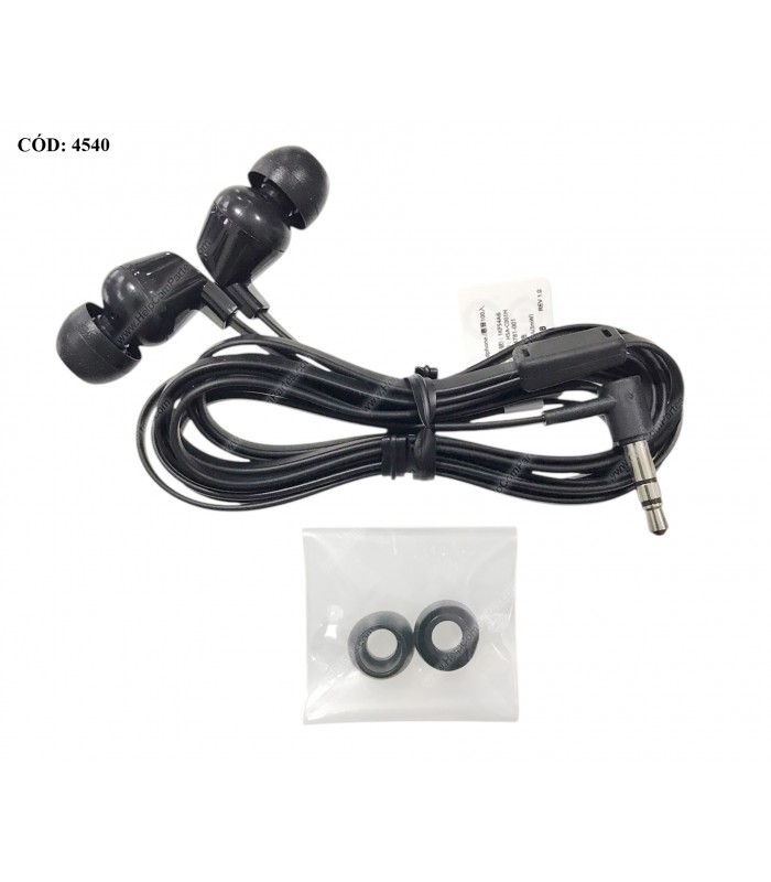 AURICULARES HP 100 ALAMBRICO JACK 3.5mm X1 STEREO NEGRO (MOBIL) 1.24M 1KF54A6 924781-001 ORIG.