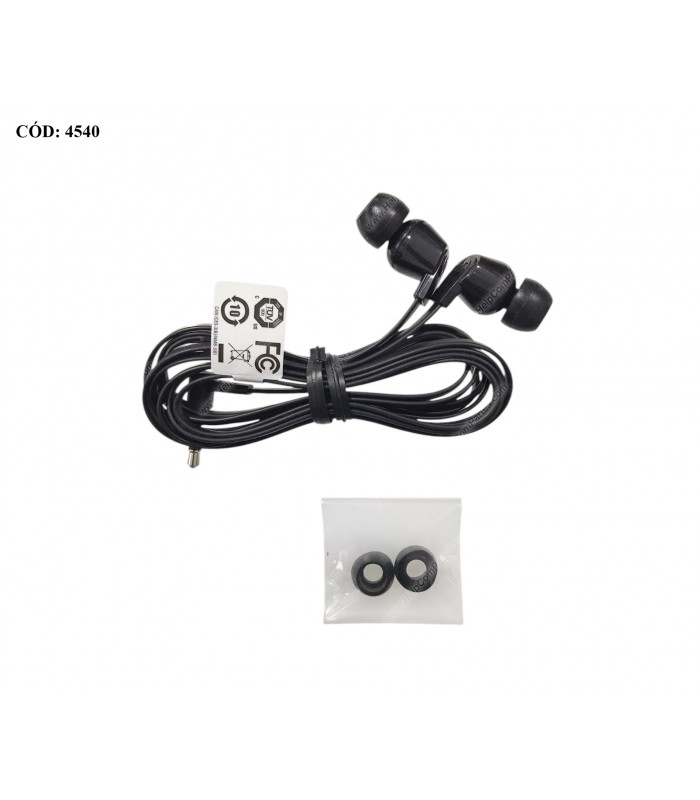 AURICULARES HP 100 ALAMBRICO JACK 3.5mm X1 STEREO NEGRO (MOBIL) 1.24M 1KF54A6 924781-001 ORIG.