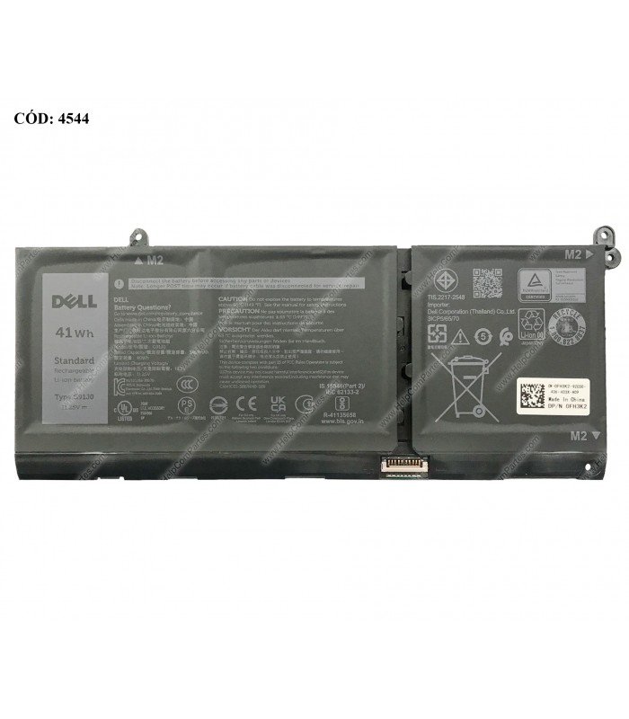 BATERIA DELL 11.25V---41WH 3C G91J0/ INSP. 15 3510 3511 3515 3520 3521 3525 3530 3535 14 5410 7420 SERIES 0PG8YJ BK ORIG. (SN)