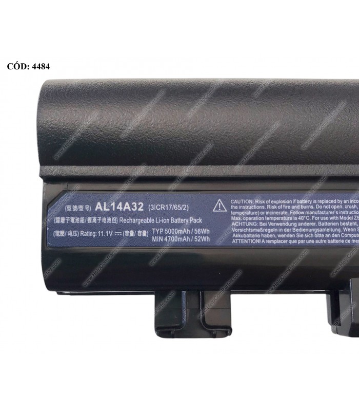 BATERIA ACER 11.1V---56WH/ AL14A32/ ASPIRE E5-571 E5-531 E5-511 E5-471 E5-421 V3-472 V3-572 V3-572 V3-572G SERIES OEM.