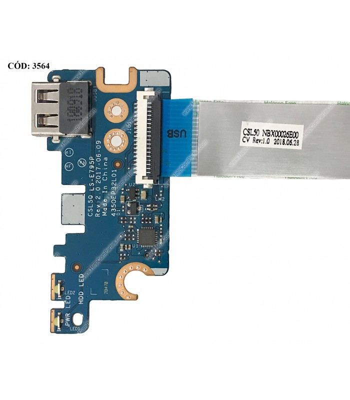 USB BD I/O W/CABLE HP 15-BS 15-BW 15-RA 15T-BR 15T-BS 15Z-BW 15G-BR 15Q-BU 15Q-BY 250 255 256 G6 SERIES 924929-001 ORIG.